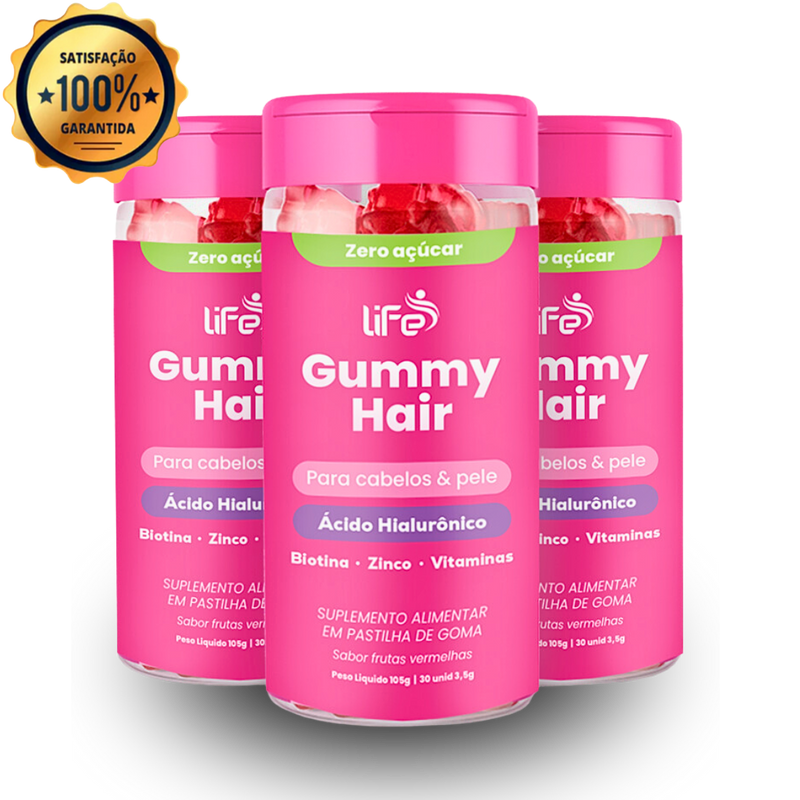 Kit 3 meses de tratamento Life Gummy Hair | Vitamina para cabelo, Pele e Unhas