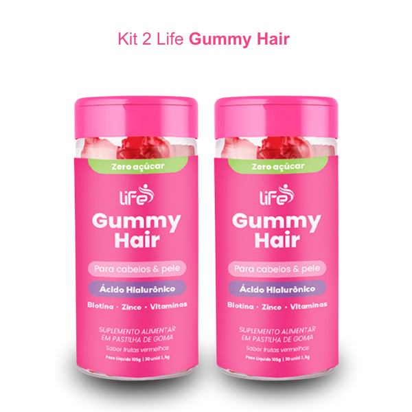 Kit 2 meses de tratamento Life Gummy Hair | Vitamina para cabelo, Pele e Unhas